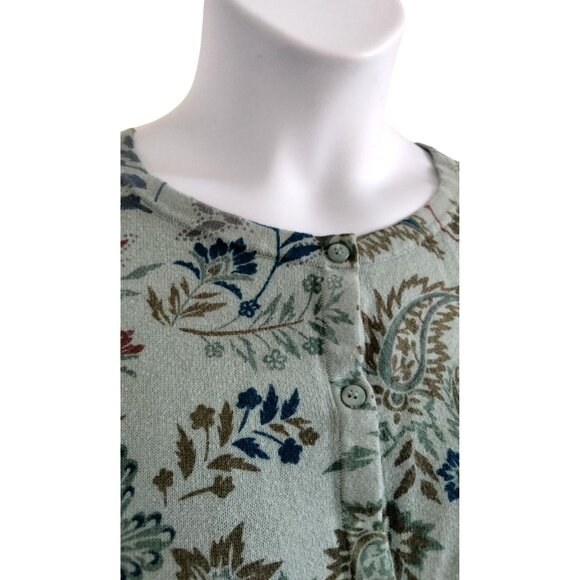 CJ Banks Size 2X Knit Cardigan Top Womens Floral Button Front Long Sleeve - Picture 3 of 9